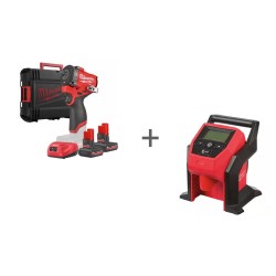 Аккумуляторный импульсный гайковерт Milwaukee M12 FUEL FCIWF12G3-502X + Насос-компрессор Milwaukee M12 BI-0 в подарок!