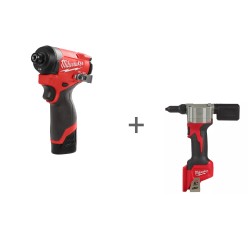 Аккумуляторный импульсный винтоверт Milwaukee M12 FUEL FID2-202X + Заклепочник Milwaukee M12 BPRT-0 в подарок!