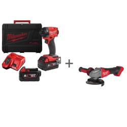 Аккумуляторный импульсный винтоверт Milwaukee M18 FUEL FID3-502X + Аккумуляторная угловая шлифовальная машина (УШМ, Болгарка) Milwaukee M18 FUEL FSAG125X-0X в подарок!