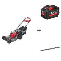 Комплект Все в сад #1: Аккумуляторная газонокосилка M18 FUEL F2LM53-122 + Аккумулятор M18 HB12 + Нож для газонокосилки F2LM53 MOWER BLADE HP 21