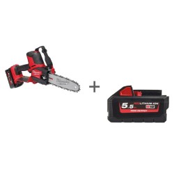 Комплект Все в сад #5 : Аккумуляторная цепная пила Milwaukee M18 FUEL FHS20-552 + Аккумулятор Milwaukee M18 HB5.5 5.5 Ач