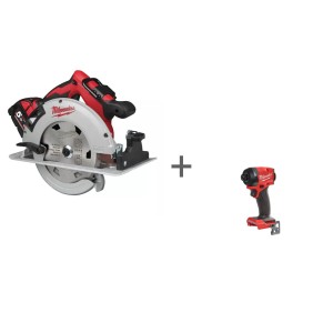 Аккумуляторная циркулярная пила Milwaukee M18 BLCS66-502X + Аккумуляторный импульсный винтоверт Milwaukee M18 FUEL FID3-0X в подарок!