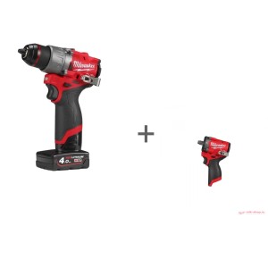Аккумуляторная дрель-шуруповерт Milwaukee M12 FUEL FDD2-402X + Аккумуляторный импульсный гайковерт Milwaukee M12 FUEL FCIWF12G3-0 в подарок!