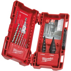 Комбинированный набор ступенчатых свёрл и свёрл Thunderweb по металлу Milwaukee Step Drill Bits & Thunderweb Combo Set - 10 pc