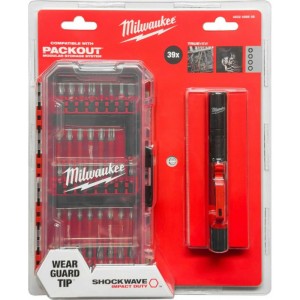 ПРОМО_24 Milwaukee Биты SHOCKWAVE™ набор 39ед. в пласт. кейсе + Фонарь IPL-LED