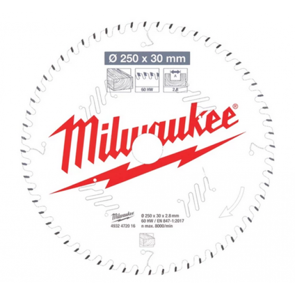 250 x 30 x 2.8 мм Z60 4932472016 в фирменном магазине Milwaukee