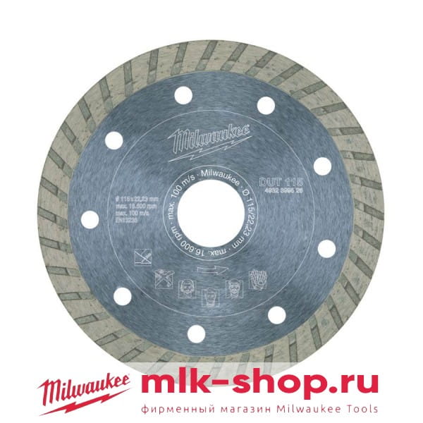 Алмазный диск Milwaukee DUT 115 мм (1шт)