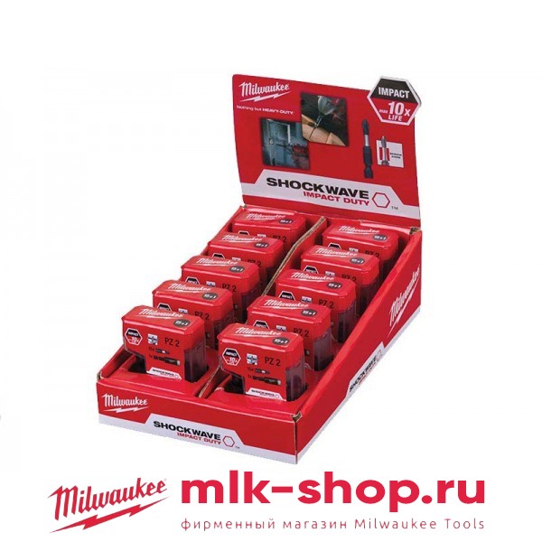 Биты для шуруповерта Milwaukee Shockwave PZ2 х 25 мм (250шт)