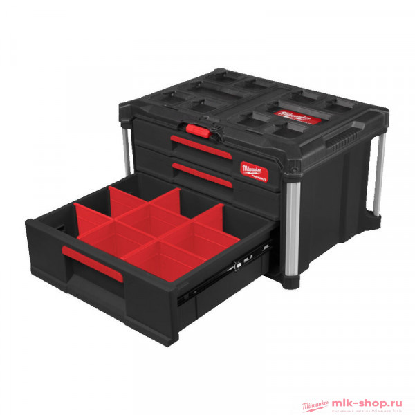 Ящик с выдвижными отсеками 2+1 Milwaukee PACKOUT DRAWER BOX
