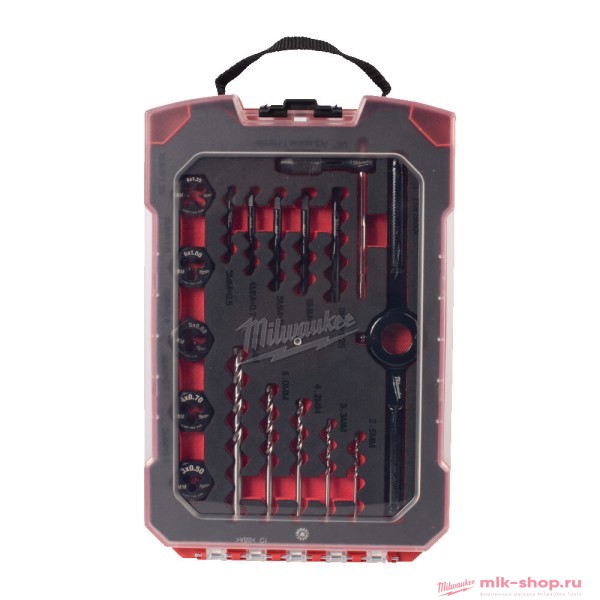 Метчики и плашки метрические Milwaukee набор 17ед. с рукояткой Hex-LOK™ 2-в-1