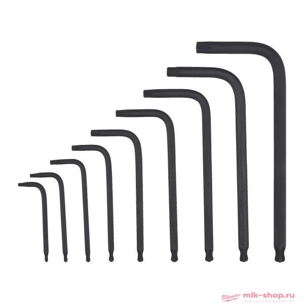 Набор коротких шестигранных ключей Milwaukee TORX Т8 / Т9 / Т10 / Т15 / Т20 / Т25 / Т27 / Т30 / Т40 мм (9 шт) Набор коротких шестигранных ключей Milwaukee TORX Т8 / Т9 / Т10 / Т15 / Т20 / Т25 / Т27 / Т30 / Т40 мм (9 шт)