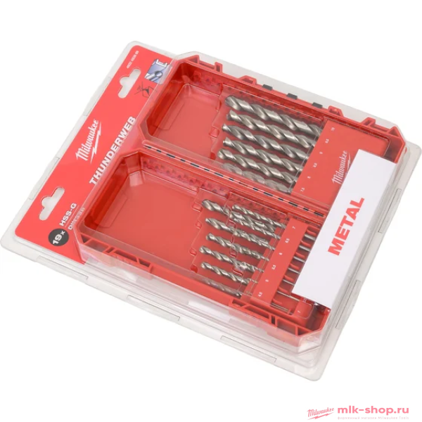 Набор сверл по металлу Milwaukee  THUNDERWEB™ HSS-G набор 19ед. (1-10мм) GEN III