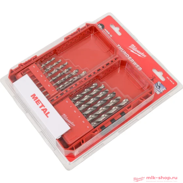 Набор сверл по металлу Milwaukee  THUNDERWEB™ HSS-G набор 19ед. (1-10мм) GEN III