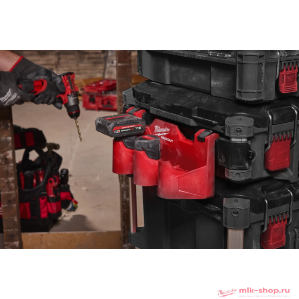 Держатель для батарей M12 с боковым креплением Milwaukee PACKOUT