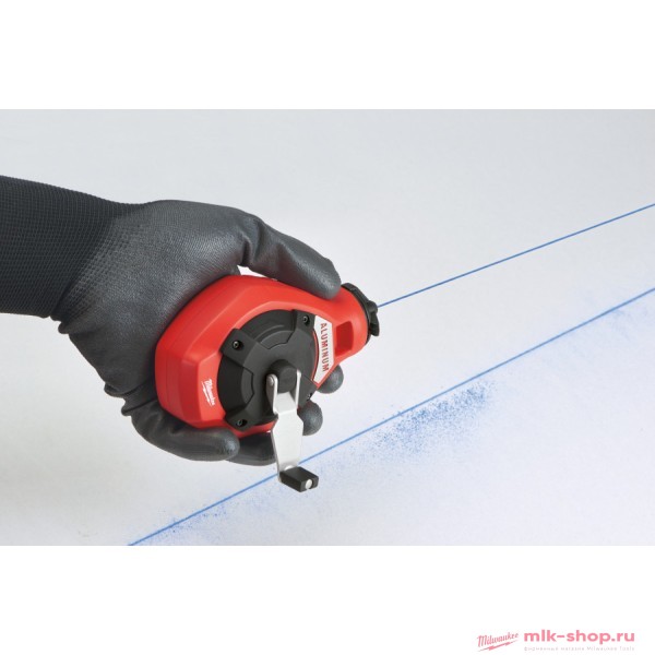 Шнур широкий разметочный на катушке с синем мелом Milwaukee 30м Шнур широкий разметочный на катушке с синем мелом Milwaukee 30м