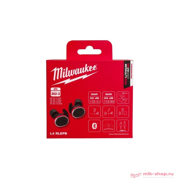 Наушники беспроводные Milwaukee L4RLEPB-301 RL BT с функцией шумоподавления