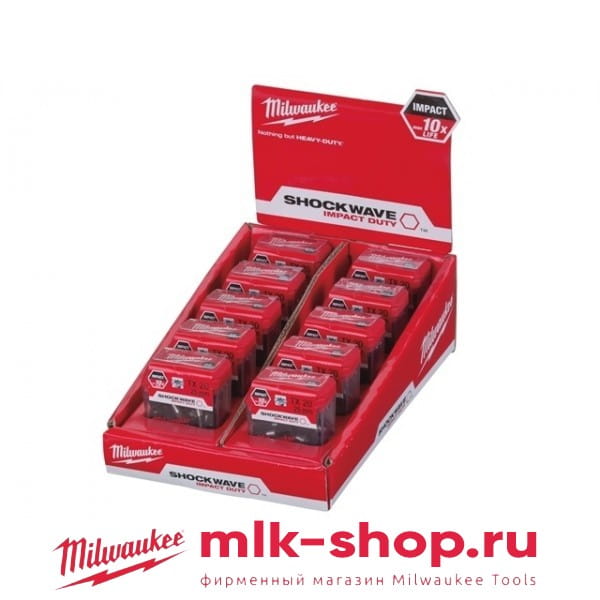 Биты для шуруповерта Milwaukee Shockwave TX20 х 25 мм (10х25шт) Биты для шуруповерта Milwaukee Shockwave TX20 х 25 мм (10х25шт)